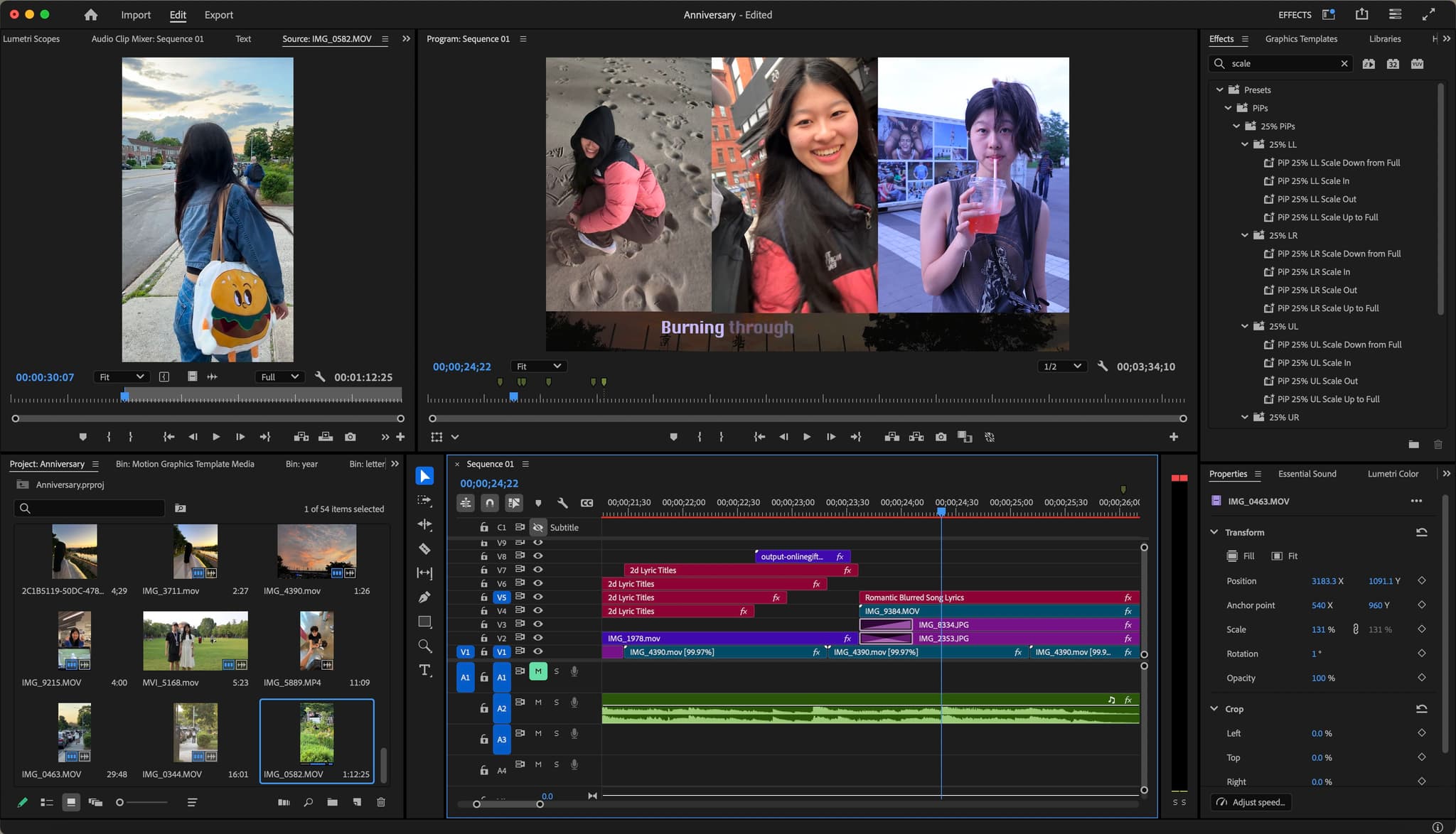 一周年纪念日视频剪辑过程！